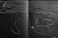 White Ink marking on dark ground by Alta Mihartescu